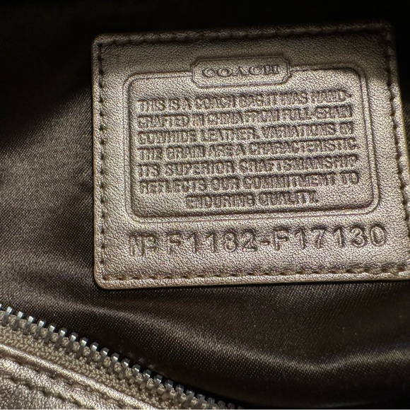 New COACH ASHLEY PERFORATED LEATHER SATCHEL GOLD/SILVER F17130 Below $450 Retail - Picture 3 of 4